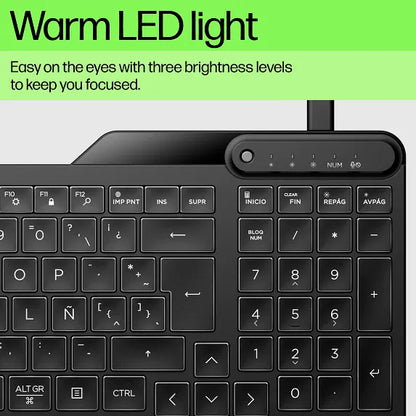 HP 400 backlit wired keyboard